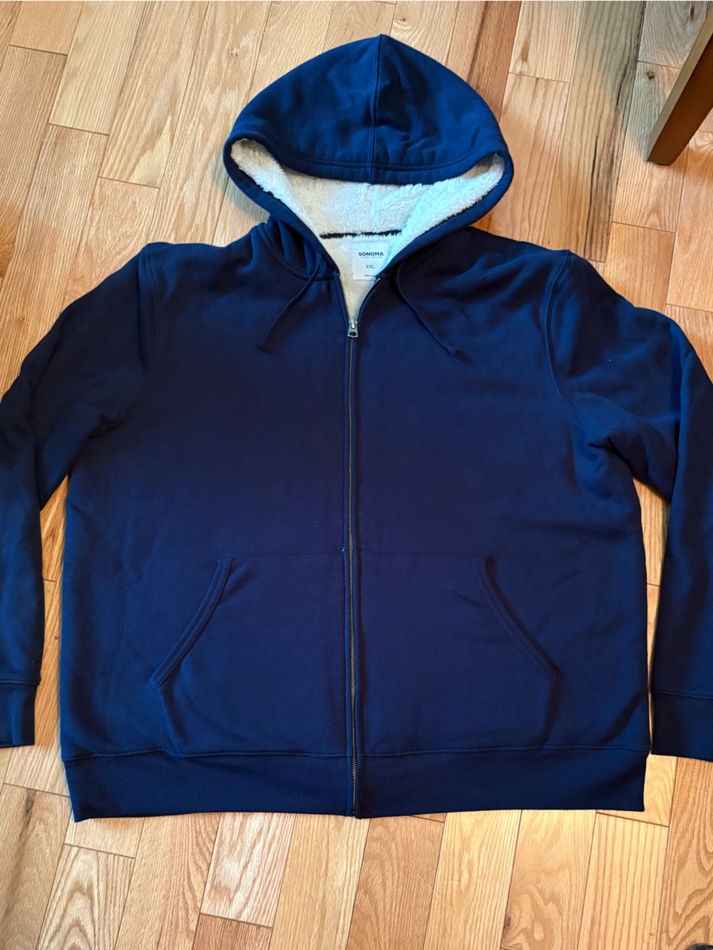Sonoma Navy Full-Zip Sherpa Hoodie